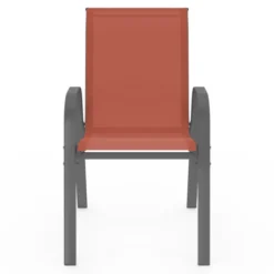 Chaises de jardin empilables terracotta - lot de 6