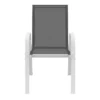 Chaises de jardin empilables blanc et gris : lot de 4
