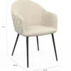 Chaises de salle à manger design en velours gaufré beige
