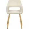 Chaises de salle à manger, fauteuils de table en velours beige
