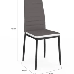 Chaises de salle à manger grises et blanches ROMANE