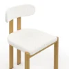 Chaises de salle à manger tissu bouclette et pieds en métal effet bois