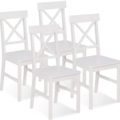 Chaises en bois blanc lot de 4