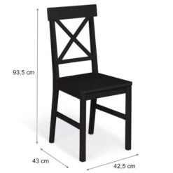 Chaises en bois noir lot de 4