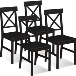 Chaises en bois noir lot de 4