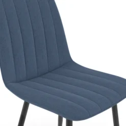 6 chaises en tissu bleu