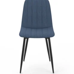 6 chaises en tissu bleu