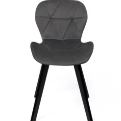 6 Chaises en velours gris foncé