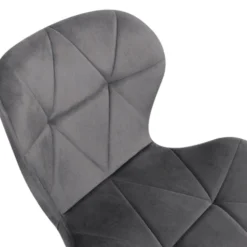 Chaises en velours matelassée bleu, gris foncé, gris clair et jaune