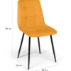 Chaises en velours mix color (bleu, jaune et rose) : lot de 4
