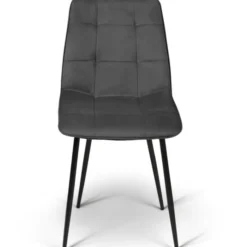 Chaises en velours multicolore terracotta, gris foncé et beige