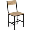 Chaises industrielles en métal noir et bois