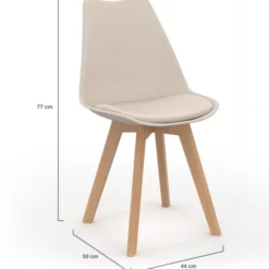 6 chaises scandinaves beiges