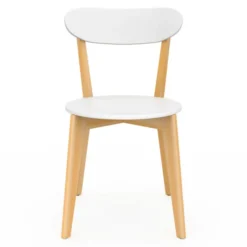 Chaises scandinaves bicolores blanc et bois