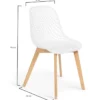 Chaises scandinaves blanches x6 avec dossier ajouré