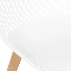 Chaises scandinaves blanches x6 avec dossier ajouré