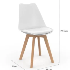 Chaises scandinaves bleu canard et blanc