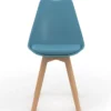 Chaises scandinaves 4 couleurs : pastel rose x2, blanc x2, gris clair x2 et bleu x2