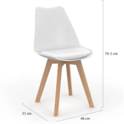 Chaises scandinaves 4 couleurs : gris foncé, gris clair, blanc et jaune