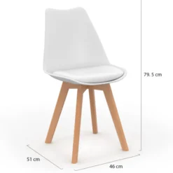 Chaises scandinaves 4 couleurs : gris foncé, gris clair, blanc et bleu