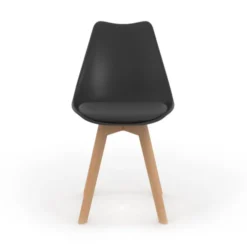 Chaises scandinaves noires avec coussin
