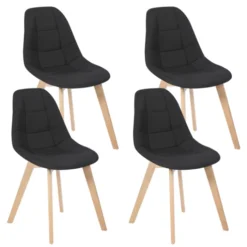 Chaises scandinaves noires pieds en bois