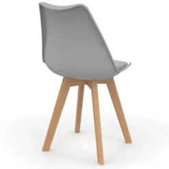 Chaises scandinaves rose pastel, gris, blanc avec coussin