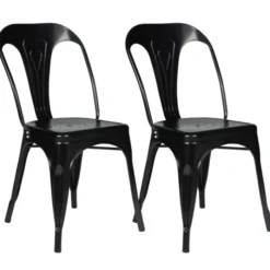 Chaises style industriel noir mat