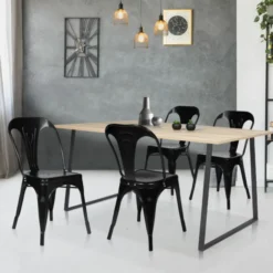 Chaises style industriel noir mat