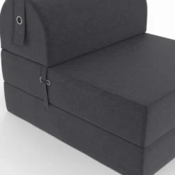 Chauffeuse convertible 1 place en tissu gris anthracite