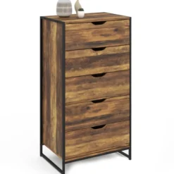 Chiffonnier design industriel 5 tiroirs