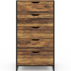 Chiffonnier design industriel 5 tiroirs