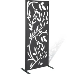 Claustra extérieur métal gris motif floral