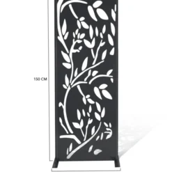 Claustra extérieur métal gris motif floral