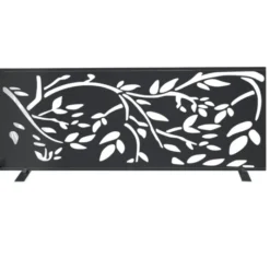 Claustra extérieur métal gris motif floral