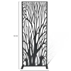 Claustra extérieur métal gris motif arbre