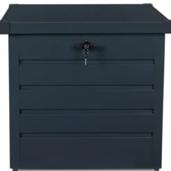 Coffre de jardin verrouillable en métal gris anthracite 200 L