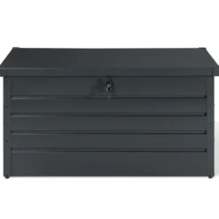 Coffre de rangement extérieur étanche en métal gris 350 L