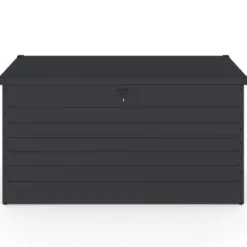 Coffre de rangement métal verrouillable gris anthracite pour jardin 1250L 175x95x90 cm