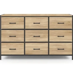 Commode avec 9 tiroirs en tissu