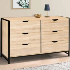 Commode design industriel 6 tiroirs 140 cm