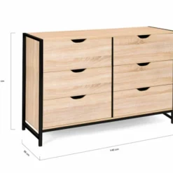 Commode design industriel 6 tiroirs 140 cm