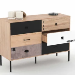 Commode industrielle 6 tiroirs dépareillés