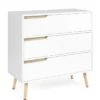 Commode scandinave blanche et bois 3 tiroirs