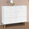Commode scandinave 6 tiroirs bois blanc