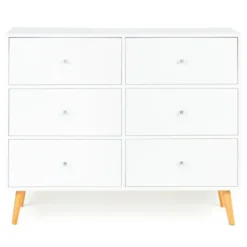 Commode scandinave 6 tiroirs bois blanc