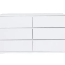 Commode 6 tiroirs 140 cm bois blanc
