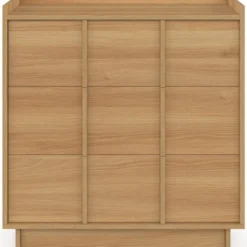 Commode 3 tiroirs 80 cm façon hêtre design minimaliste