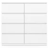 Commode 8 tiroirs en bois blanc 110 cm