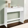 Console bois blanc 1 tiroir design moderne